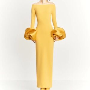 Solace London talia maxi dress. Golden yellow sand color , size small